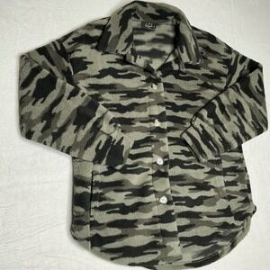 LTX Sportswear Camo Fleece Shacket Button Up‎ Shirt Jacket Women's Size S